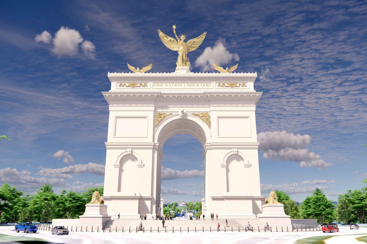 Trump’s proposed victory arch will have an observation deck – but a big question mark hangs over how to reach it